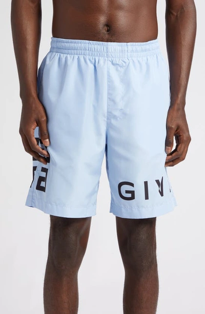 Givenchy Logo-print Shell Swim Shorts In 453-baby Blue