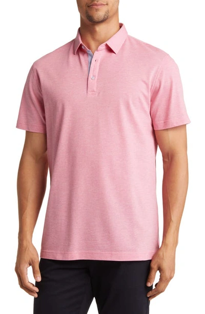 Lorenzo Uomo Trim Fit Short Sleeve Polo In Pink