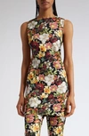 ALICE AND OLIVIA WYNELL FLORAL SLEEVELESS SHEATH DRESS