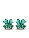 Swarovski Gold-tone Idyllia Green Crystal Stud Earrings In Gold