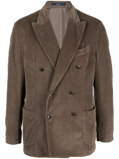 Drumohr Double Breasted Blazer In Green