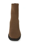 Eileen Fisher Spell Knit Sock Block-heel Booties In Antelope