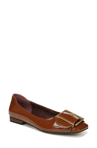 Franco Sarto Tahlia Buckle Square Toe Flat In Tobacco