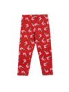 Monnalisa Floral Jersey Leggings In Ruby Red