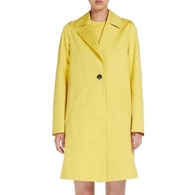 Marella Agordo Cotton A-line Rain Jacket In Yellow
