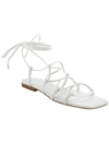 Marc Fisher Calivia Womens Faux Leather Ankle Strap Gladiator Sandals In White