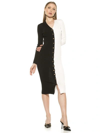 Alexia Admor Gemini Long Sleeve Dress In Black Ivory