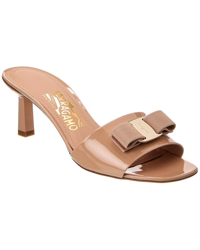 Ferragamo Glo Patent Sandal In Pink