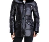 Michael Kors Belted Faux Fur Collar Quilted Coat Jacket In Black
