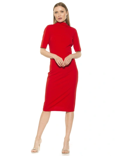 Alexia Admor Rita Retro Turtleneck Dress In Red