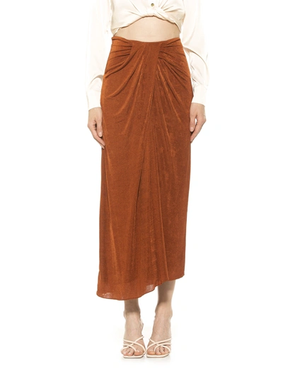 Alexia Admor Jeanette Midi Skirt In Brown