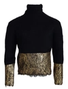 Dolce & Gabbana Black Gold Turtleneck Mohair Pullover S Sweater In Black