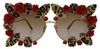 DOLCE & GABBANA Dolce & Gabbana Metal Frame Roses Embellished DG2207B Women's Sunglasses
