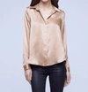 L Agence Tyler Silk Blouse In Pink
