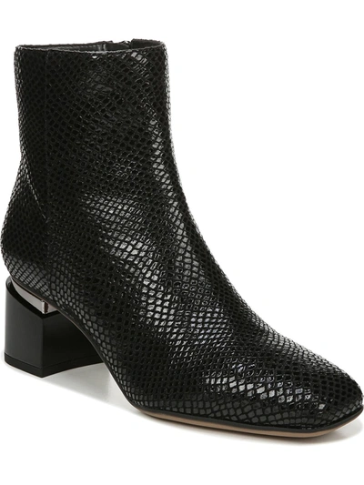 Franco Sarto Marquee Womens Block Heel Ankle Boots In Black Snake