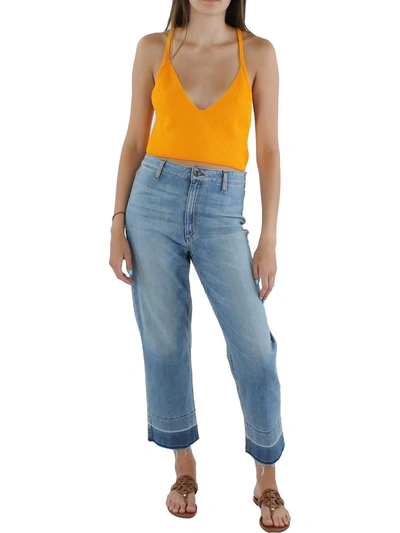 Rag & Bone Womens Ribbed Knit Bra Top Cropped In Yellow