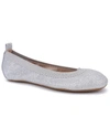 Yosi Samra Girl's Miss Samara Ballerina Flats, Toddler/kids In Silver