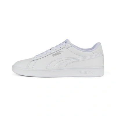 Puma Smash 3.0 Leather Big Kids' Sneakers In White-cool Light Gray
