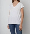 VELVET BY GRAHAM & SPENCER JILLIAN V-NECK TOP IN WHITE