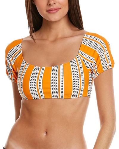 Lemlem Amira Pouf Bikini Top In Orange