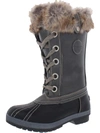 LONDON FOG MELTON 2 WOMENS FAUX LEATHER COZY MID-CALF BOOTS