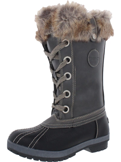 London Fog Milly Womens Faux Leather Cold Weather Winter & Snow Boots In Multi