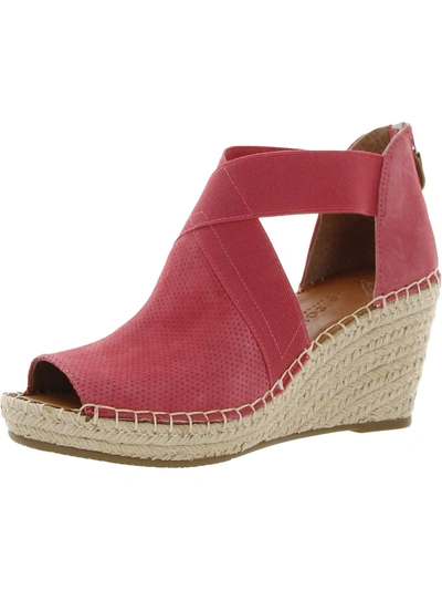 Gentle Souls By Kenneth Cole Charli Womens Leather Peep Toe Espadrilles In Pink