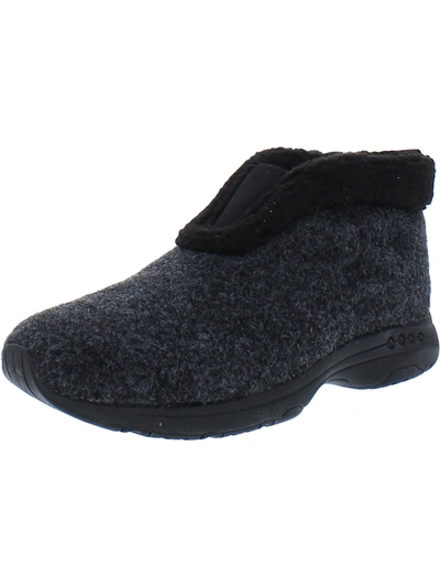 Easy Spirit Treepose 2 Womens Faux Fur Lined Bootie Slippers In Grey