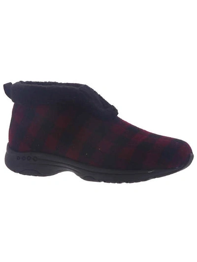 Easy Spirit Treepose 2 Womens Faux Fur Lined Bootie Slippers In Black