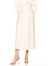 Alexia Admor Hunter Satin Midi Skirt In Brown
