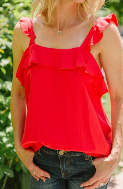 Velvet Heart Salem Ruffle Tank In Red