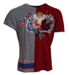 DOLCE & GABBANA DOLCE & GABBANA RED GRAY TWO MODEL DG ANGEL CREWNECK  MEN'S T-SHIRT