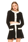 Alexia Admor Cropped Tweed Jacket In Black