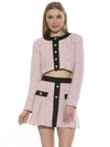 Alexia Admor Cropped Tweed Jacket In Pink