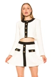 Alexia Admor Cropped Tweed Jacket In Ivory