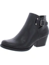Baretraps Reggie Womens Faux Leather Almond Toe Ankle Boots In Black