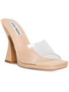 STEVE MADDEN LIPA WOMENS FAUX LEATHER SQUARE TOE MULE SANDALS