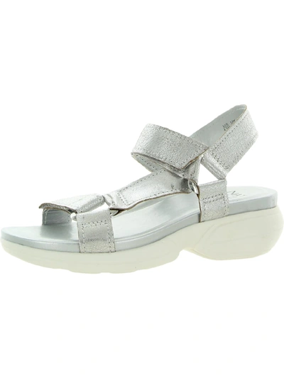 Naturalizer Flores Womens Cushioned Footbed Slingback Sport Sandals In Silver