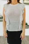 Bb Dakota Side Gig Ruffle Top In Ivory In Multi