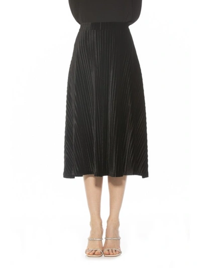 Alexia Admor Alaina Velvet Midi Skirt In Black