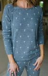 Pj Salvage Peachy Party Long Sleeve Tee In Smoke In Grey