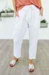 SANCTUARY DISCOVERER PULL-ON CARGO PANT IN WHITE