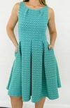 Leota Anita Fit-and-flare Dress In Turquoise In Blue