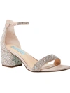 BETSEY JOHNSON MARI WOMENS SATIN EMBELLISHED HEELS