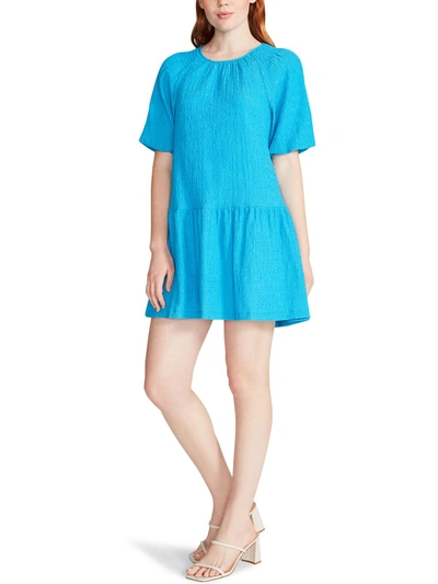 Steve Madden Abrah Womens Loose Mini Shift Dress In Blue