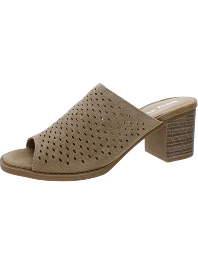 Dirty Laundry Take All Womens Suede Perforated Mules In Brown