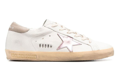 Pre-owned Golden Goose Super-star White Antique Pink Metallic (women's) In White/antique Pink