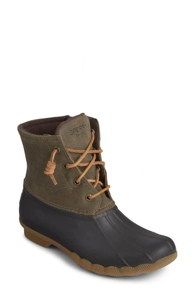 Sperry Top-sider® Sperry 'saltwater' Waterproof Rain Boot In Brown/ Olive Rubber