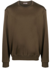 Herno Long-sleeved Cotton Sweatshirt In Green