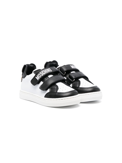 Moschino Kids' Colour-block Low-top Sneakers In Black